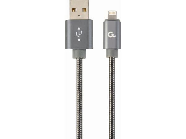 Cablexpert Premium - Lightning-kaapeli - USB uros - Lightning uros - 1 m - metallinharmaa