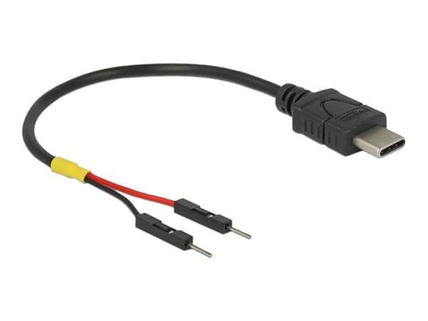 DeLOCK 85418, 0,1 m, USB C, Musta