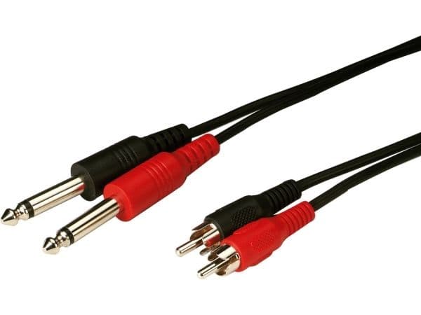 Monacor MCA-154, 2 x RCA, Hankjønn, 2 x RCA, Hankjønn, 1,5 m, Sort