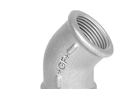 Vinkel 45° galvaniseret muffe/muffe 1