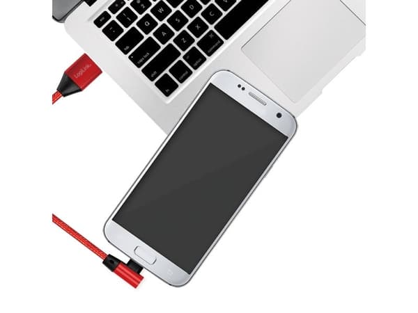 LogiLink CU0149, 0,3 m, USB A, Micro-USB B, USB 2.0, 480 Mbit/s, Röd