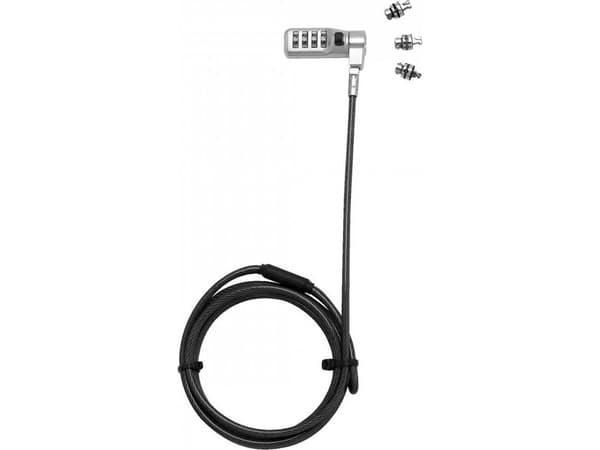 DICOTA Security Combination Lock Exchangeable T/N/W Head - Sikkerhetskabellås - svart - 2 m
