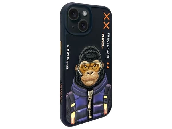 Nimmy Cool&amp;Cute 2.0 Monkey case for iPhone 15 - black