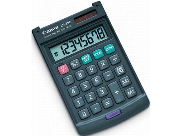 Canon LS-39E - Lommekalkulator - 8 sifre - solpanel, batteri - mørk grå