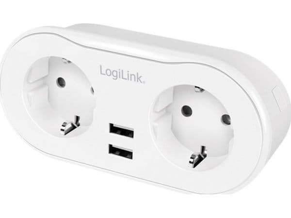 Wi-Fi smart plug socket, 2-way (CEE 7/3), 2x USB, Tuya compatible