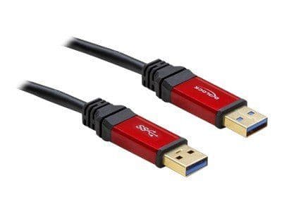 Delock Premium - USB-kabel - USB-type A (hann) til USB-type A (hann) - USB 3.0 - 1 m - svart