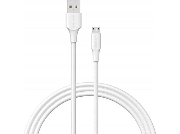 USB 2.0 hann til Micro-B hann 2A 2 m adapter Vention CTIWH (hvit)