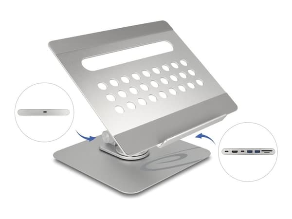 Delock - Dockingstation + bärbar dator/tabellställ - USB-C / Thunderbolt 3 / Thunderbolt 4 - HDMI