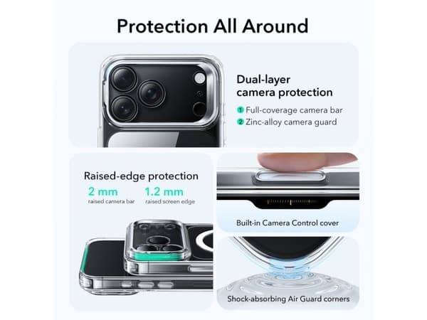 ESR Classic Hybrid Kickstand Magsafe iPhone 17 Pro clear