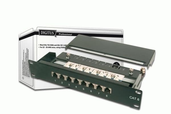 DIGITUS - Patch-panel - CAT 6 - STP - RJ-45 X 8 - 1U - 10"