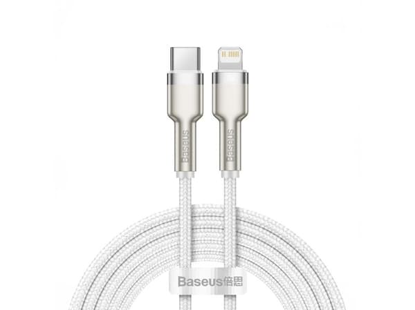 Baseus Cafule, 2 m, Lightning, USB C, Hankjønn, Hankjønn, Hvit