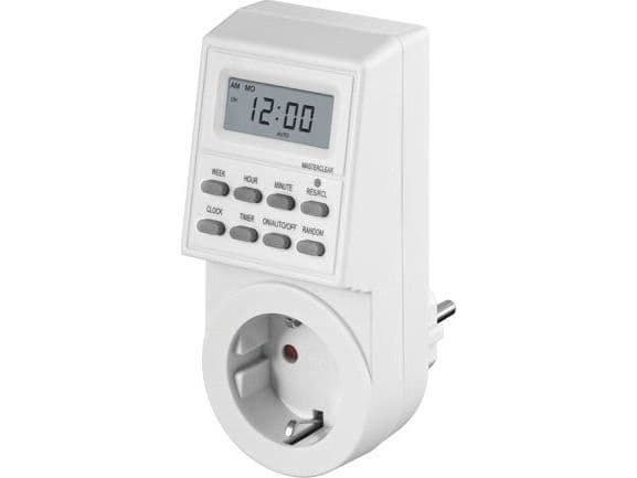 Microconnect GRUTIMER1, Daglig timer/veckotimer, Vit, Digital, LCD, Knappar, 7 dagar