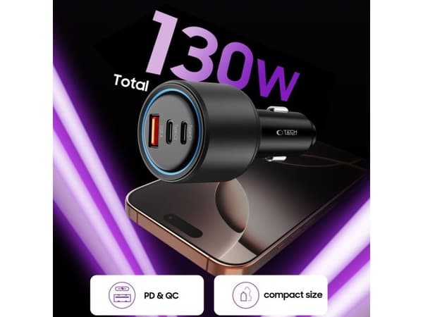 Tech-Protect TECH-PROTECT CC04 3-portars bil-laddare PD130W BLACK