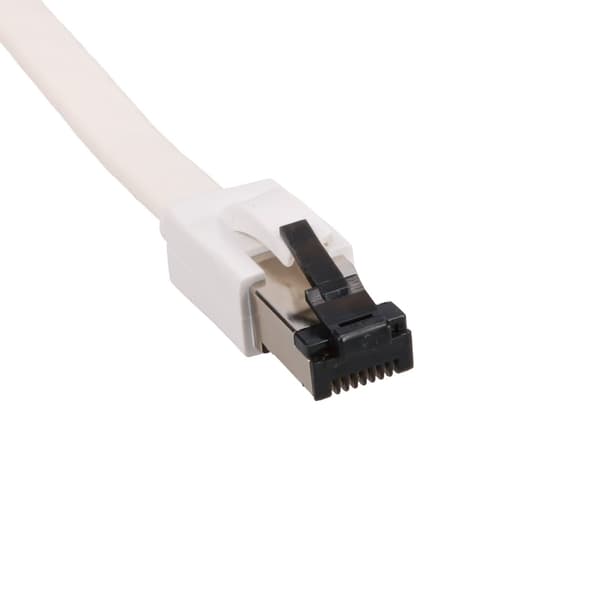 EXTRALINK LAN PATCHCORD CAT.8 U/FTP 5M 40G FLAT SHIELDED FOILED TWISTED PAIR BARE COPPER WHITE