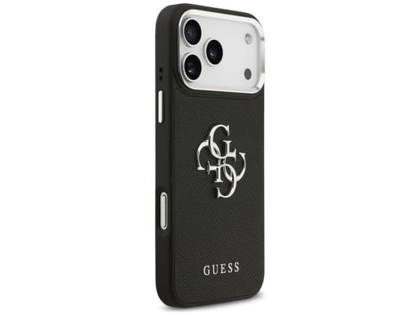 Guess Grained Big 4G Classic Logo case for iPhone 17 Pro Max - black