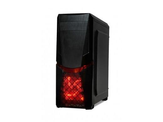 iBox ORCUS X14, Midi Tower, PC, Musta, ATX, ITX, Punainen, Alapuolella