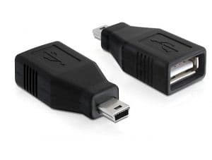 Delock USB adapter - USB-adapter - USB (hona) till mini-USB typ B (hane) - USB 2.0 - svart