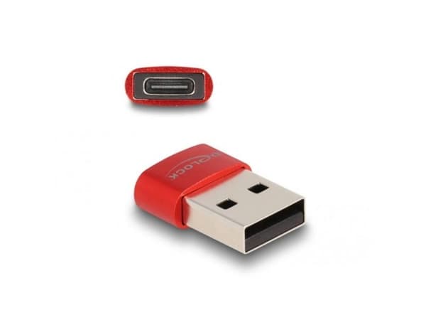 DeLOCK 60050, USB C, USB A, Punainen