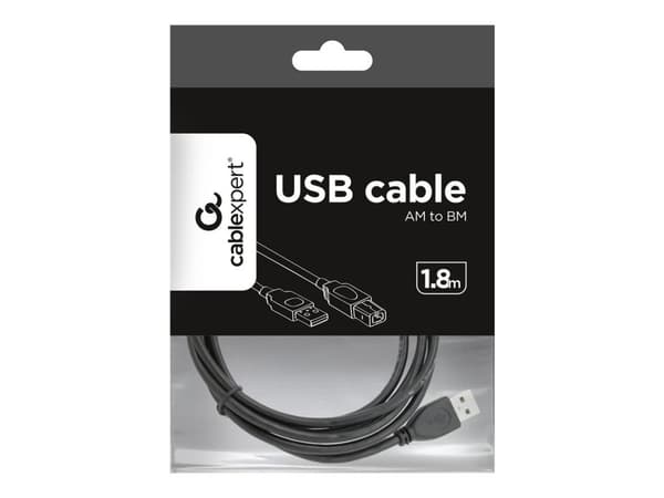 Gembird Professional series - USB-kaapeli - USB (han) til USB Type B (han) - USB 2.0 - 1.8 m - formet - sortti