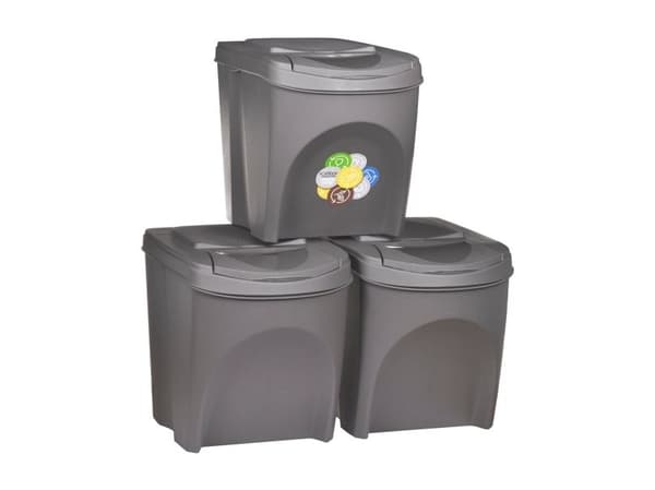 Søppelbøtte Prosperplast Sortibox for kildesortering 3 x 25L grå (IKWB25S3-405U)