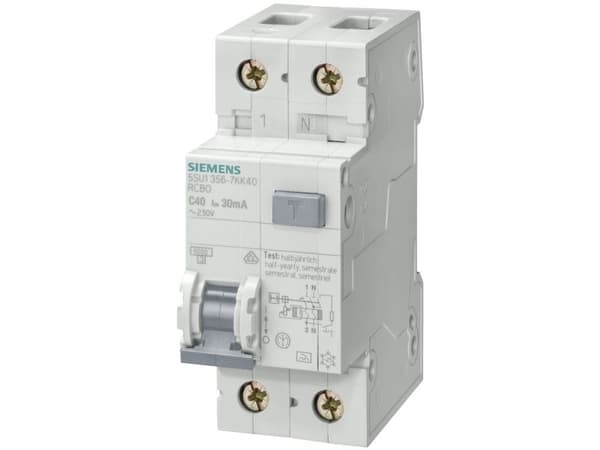 Kombinationsbrytare typ A 30mA 6kA 1 pol + neutral C 16A
