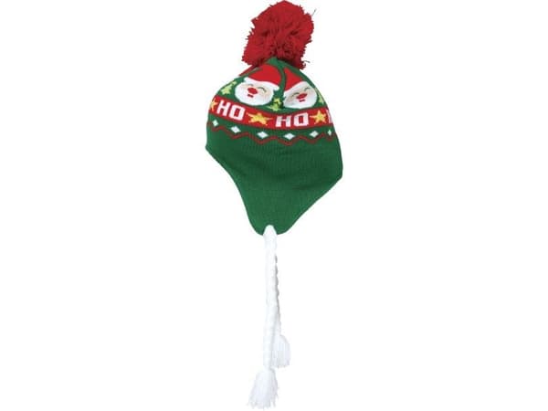 Grön julhatt med flätor