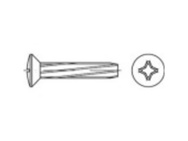 TOOLCRAFT 141824 Litteäpäiset ruuvit M3 12 mm Lapiokutteri Philips DIN 7516 Teräs Sinkitty 2000 kpl