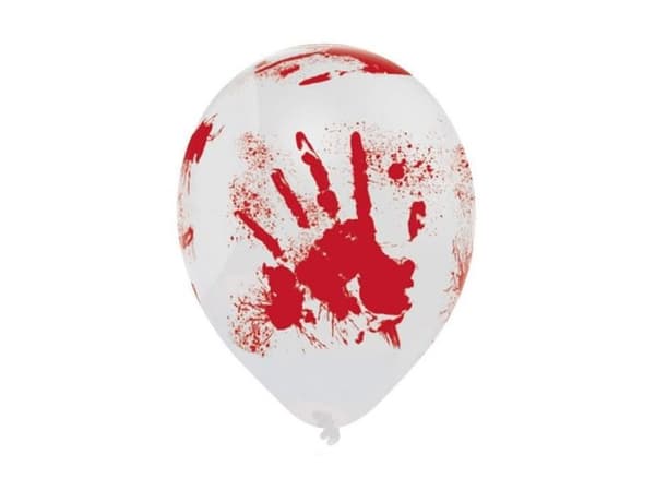 Ballon med blodig hånd