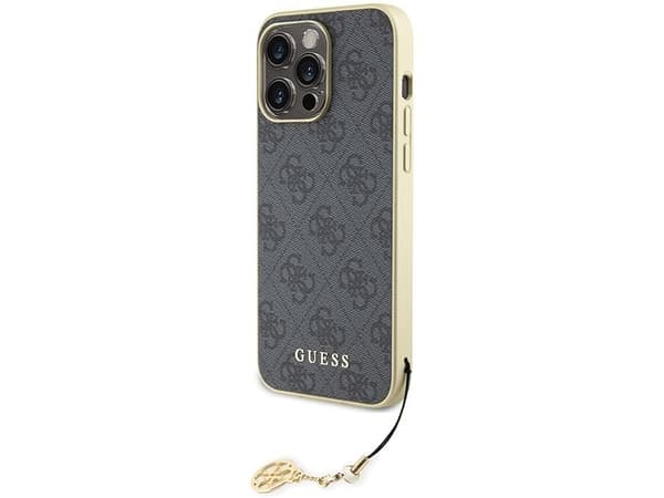 Guess 4G Charms Collection-deksel til iPhone 15 Pro Max - grå