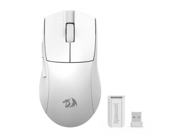 REDRAGON M916W-LIT-1K, RF Wireless + Bluetooth + USB Type-C, Hvit