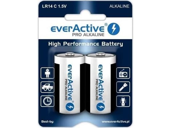EverActive Pro Alkaline-batterier LR14 C - blister 2 stk.