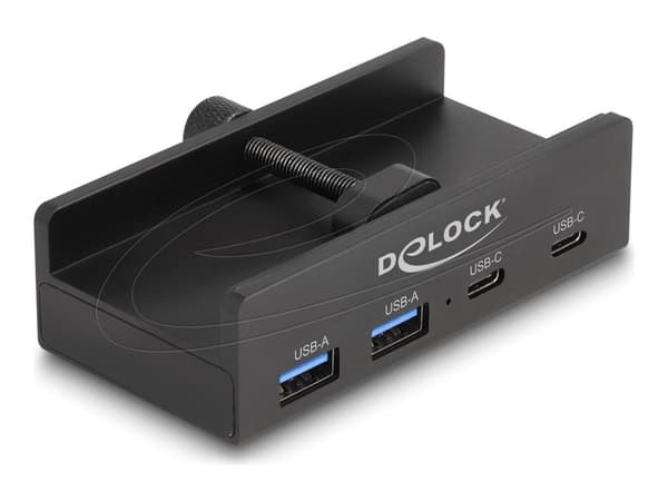 Delock - Hubb - 5 Gbps, external, with locking screw - 2 x USB-C + 2 x USB - skrivbordsmodell