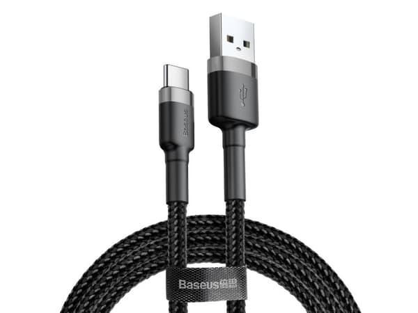 Baseus Cafule - USB-kabel - USB (han) til 24 pin USB-C (han) - USB 2.0 - 2 A - 2 m - gråsort