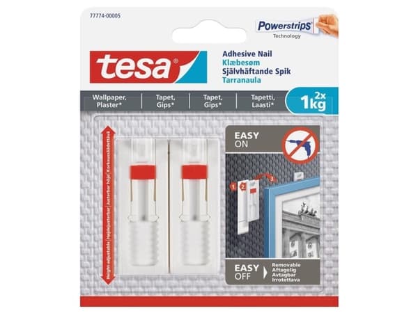 tesa® justerbart klæbesøm til tapet og gips (1 kg), 2 stk.
