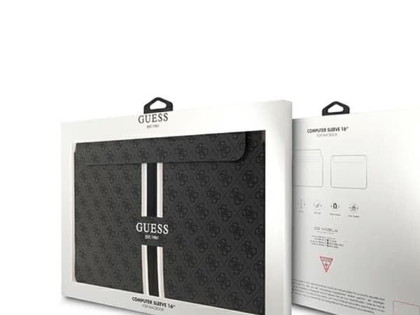 Guess 4G trykt striper-deksel til 16" laptop sort
