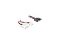 Delock - Strømforsyningsadapter - SATA strøm (han) til 4-PIN intern strøm, 4-PIN mini-strømforsyningsforbinder (hun) - 30 cm