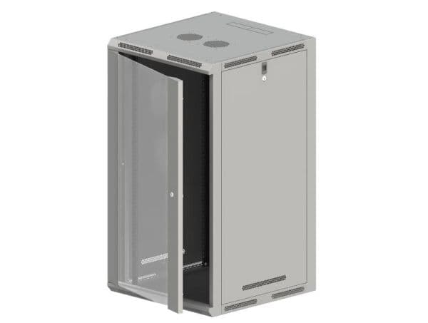ALANTEC - Skåp - väggmontering, golvmontering - grå - 18U - 19"