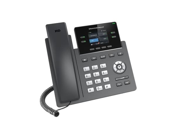 Grandstream GRP2612P - VoIP-telefon med nummerpresentation/samtal väntar - 3-riktad samtalsförmåg - SIP, RTCP, RTP, SRTP - 2 linjer