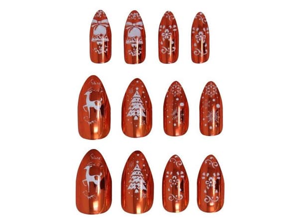 Orange julnaglar 12 st