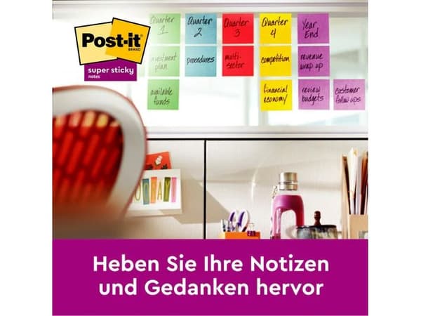 Post-it z-notes Super Sticky ass. 76x76mm 5blk/pakkaus Boost Väri