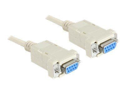 Delock - Nollamodeemikaapeli - DB-9 (naaras) - DB-9 (naaras) - 1,8 m - harmaa