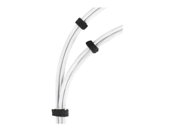 Deltaco CM1025S, Hook & loop cable tie, Velcro, Musta, 25 m, 10 mm, 1 kpl