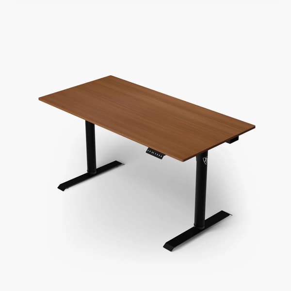 Arozzi Arena Nordico - Sidde/stå-skrivebord - rektangulær - elektrisk højdejustering - valnød - sort base