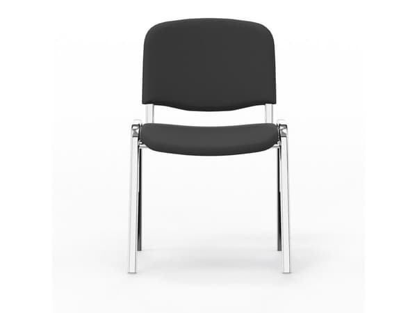 Iso stol, sort med krom stativ