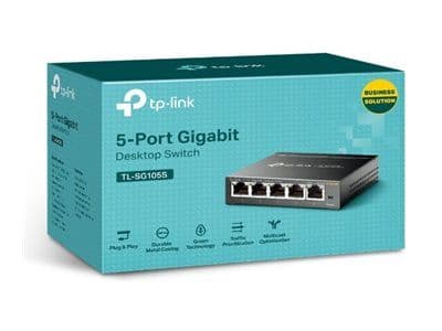 TP-Link TL-SG105S - Switch - 5 x 10/100/1000 - stasjonær