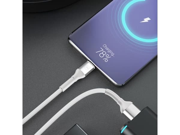 USB-kabel 3MK USB-A til microUSB 1 m hvit (5903108680356)
