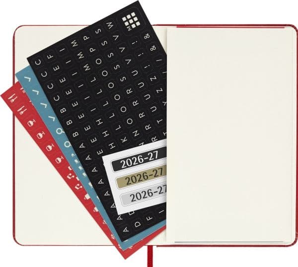 Classic Hard 18M 26/27 Week Note Pocket Rød