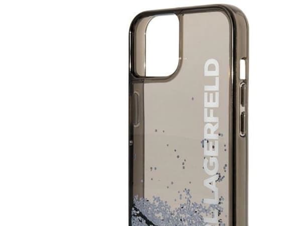Karl Lagerfeld Liquid Glitter Elong-deksel til iPhone 14 Plus - svart