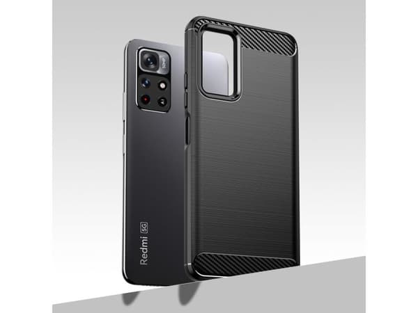 Carbon Case fleksibelt deksel til Xiaomi Redmi Note 11 - svart