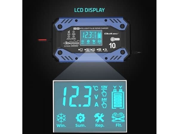 Qoltec batteriladdare - 12 / 24 V